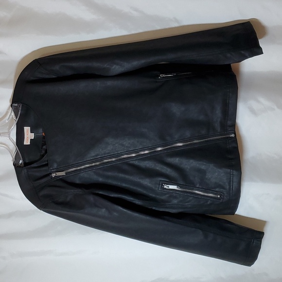 Knox Rose Women's Moto Jacket Faux-leather ~ Black - Picture 3 of 13